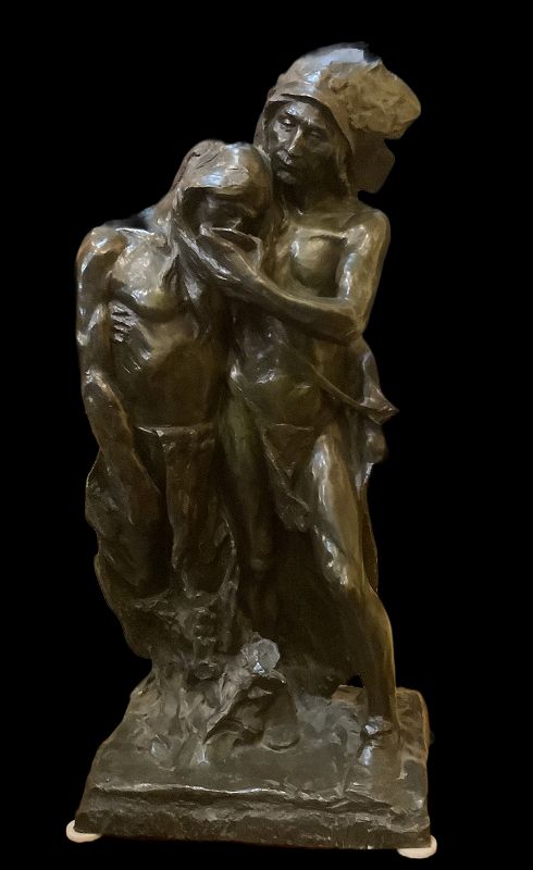 Indian Bronze Charles Humphriss (1867-1943) American Artist h:21” w:9”