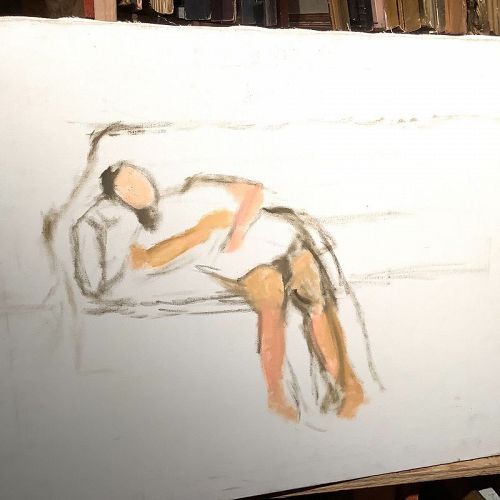 Glenn Pizer American Master Artist, Woman Reclining Oil 24x30”