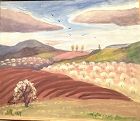 Cotton Trees 1937 dated Oil on Masonite signed NR