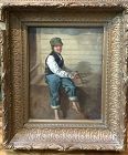American Painter John Whittaker Drummer Boy 1862 dated Oil 17x14”
