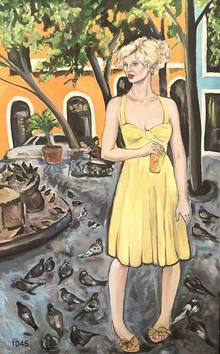 Master Artist Anne Lane American,”Woman in San Juan “oil 48x30
