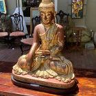 Seated Buddha Mandalay Gilt With Cut Glass 24”