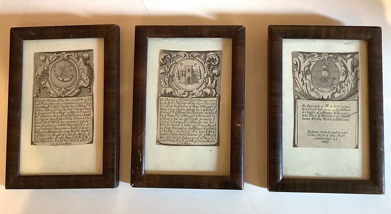 Set of Three Early Eighteenth  Century Prints Miniatures English