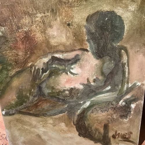 Jamaica Artist Joe James “Nude Study In Oil” 12x10”