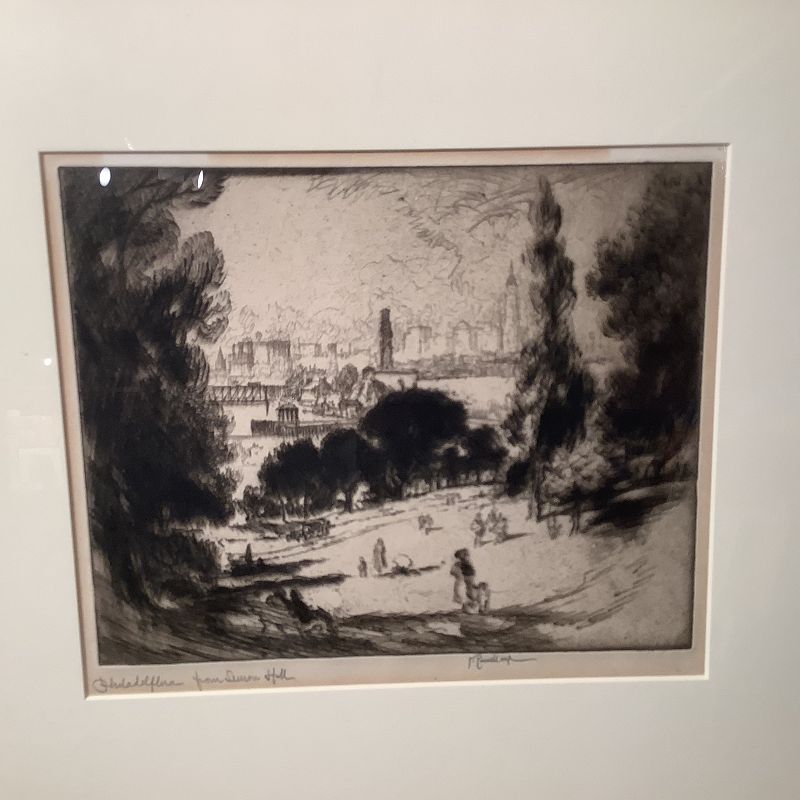 Etching by Joseph Pennell 1857-1923 l”Philadelphia” 8x10”