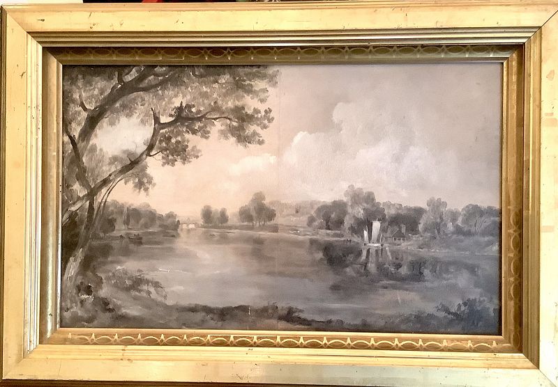 Henry Warren 1793-1877 Early View of The Schuylkill River 13x19”
