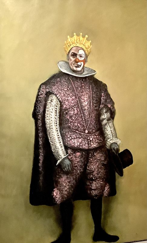 Italian Artist Mario Russo “Fellini’s Fellini” Oil Portrait 72x48”
