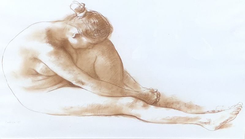 Francisco Zuniga Nude Study In Red Chalk 20x28”
