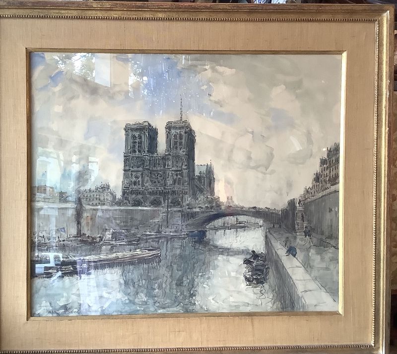 FRANK BOGGS American Impressionist, 1855-1926 NOTRE DAME 21x25”