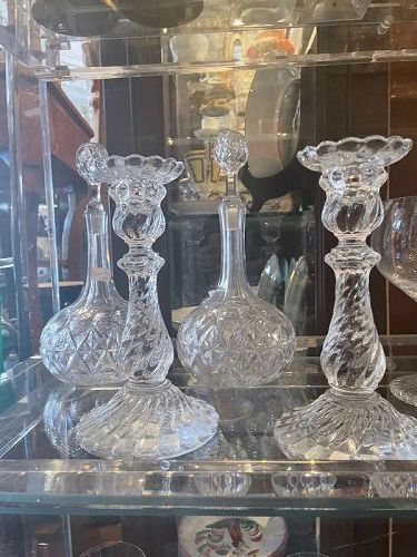 20th century Baccarat Crystal Candlesticks