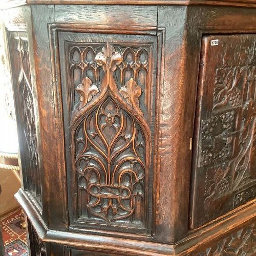 International Gothic Revival Receiving Cabinet Fumed Oak