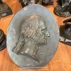 Bronze Oval Sculpture Signed Müller of George Washington 12x10 in.
