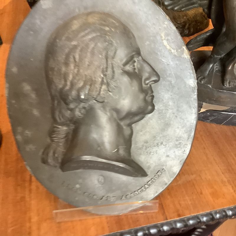 Bronze Oval Sculpture Signed Müller of George Washington 12x10 in.