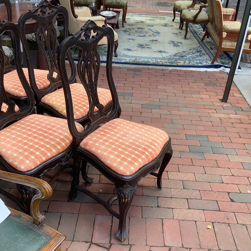 Portuguese Rococo Dinning Chairs set of 8 early 19th century