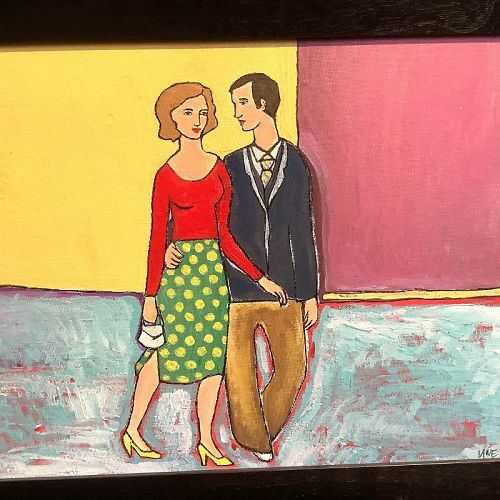 Featured Artist Anne Lane “Couple Strolling Oil,11x14”
