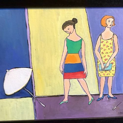 Featured Artist Anne Lane Umbrella Girls, Oil on Canvas 11x14”