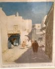 19th Century French Artist A.L. Simpson Tunis Algeria Woodblock 22x16”