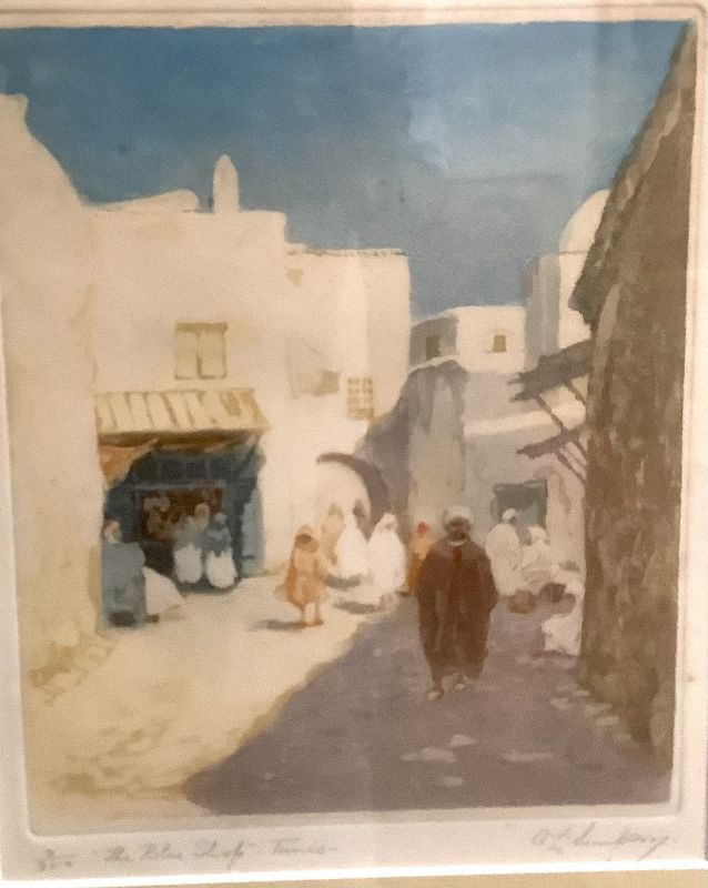 19th Century French Artist A.L. Simpson Tunis Algeria Woodblock 22x16”