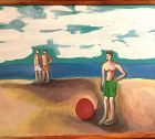 Anne Lane American Artist-Beach Boys,Oil 18x18”