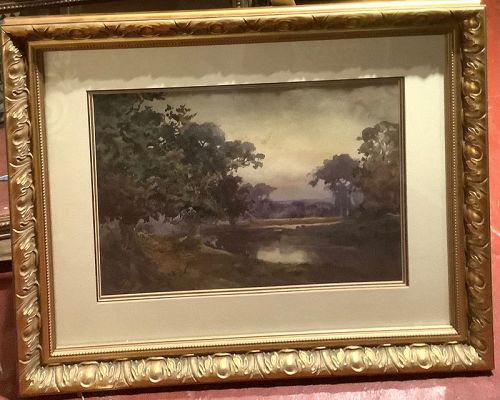 Arthur Aspinall Watercolor Landscape circa 1910 14x22”