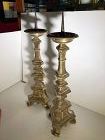 Pair of Eighteenth Century Candle Sticks Solid Brass 20”