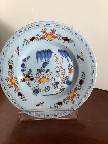 Dutch Delft Tin Glaze plate  Eighteen Century 9”