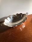 Italian Silver Footed Scalloped Oval Bowl  Circa 1920s