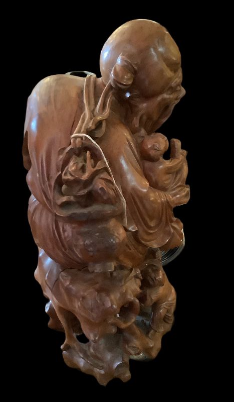 Japanese Nineteenth Century Carved Sculpture of a Deity