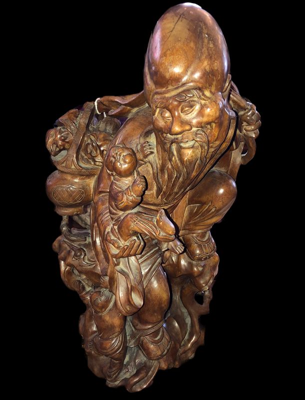 Japanese Nineteenth Century Carved Sculpture of a Deity