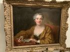 French Early Eighteenth Century Royal Court Portrait Coypel Oil 24x31”