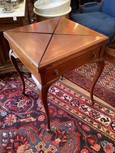 English Handkerchief Table Mahogany with Fruitwood Inlay George IV