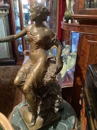 Bronze Sculpture of Aurora by Artist Gustave Michel 1854-1924 32”