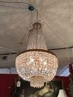 French 1920s Empire Style Crystal Chandelier 36”x22”