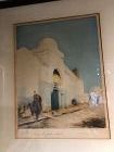 Egyptian Mosque Woodblock signed “Paris” with small sketch in pencil