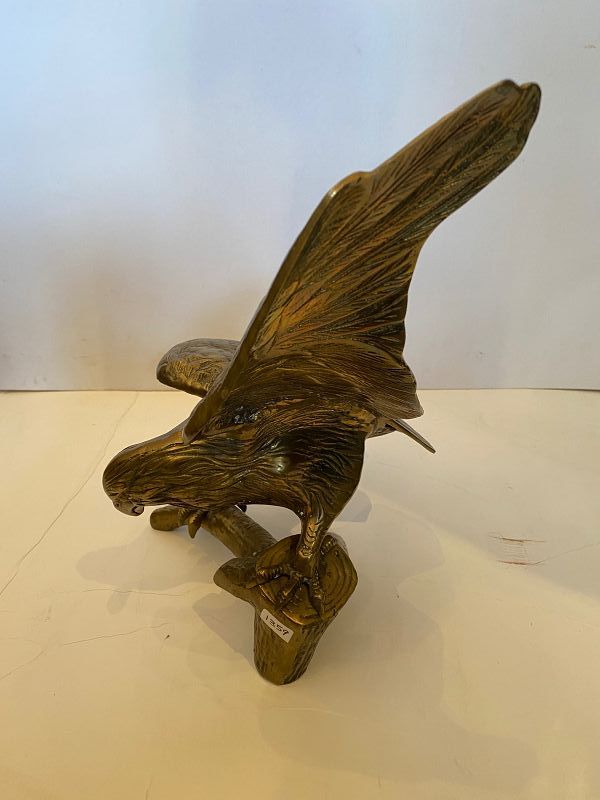 Polished Cast Brass American Eagle Sculpture 18”