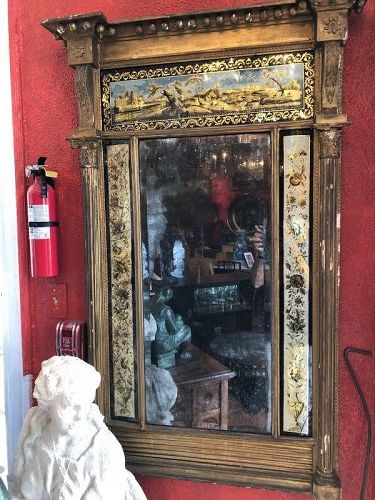 Important Gilded American Pier Mirror Early 19th Century 52x28”