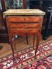 French Louis XV Pair of Bedroom Side Table Secretaries w/ marble tops