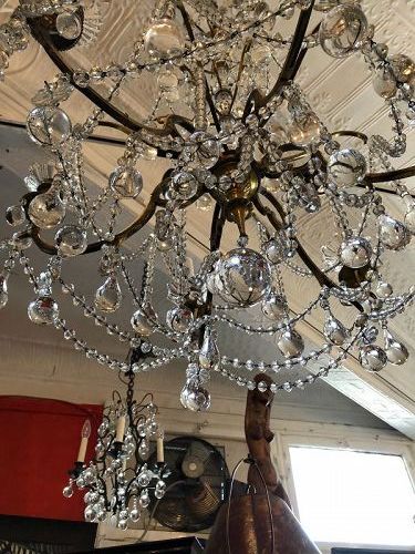 French Crystal Chandelier Circa 1880-1900 24” wide x 32” electrified