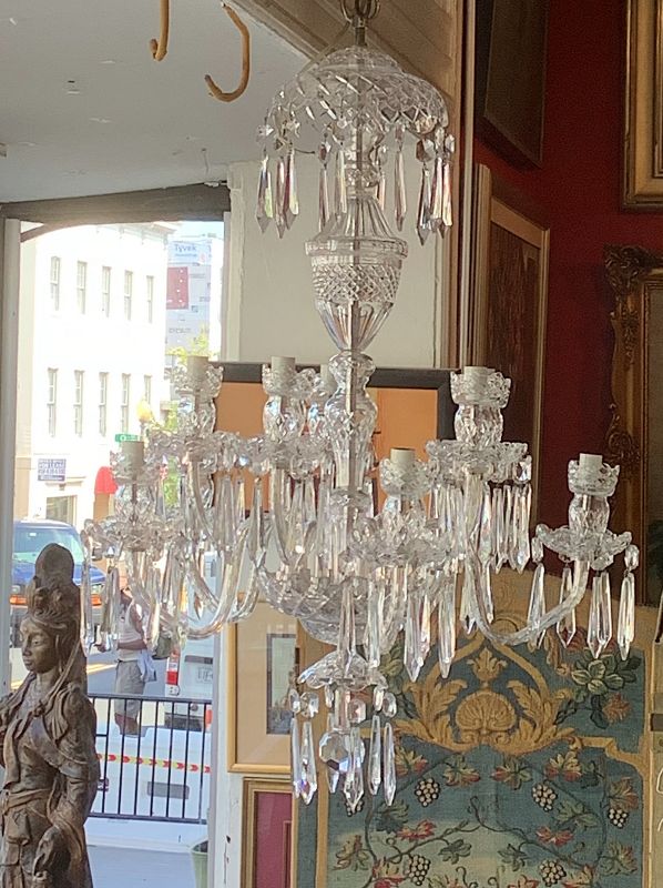 Web Crystal London Chandelier, Circa 1850,  36&quot; in height x 30&quot; wide
