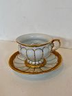 Meissen Porcelain Cup and Saucer with Gold Trimming