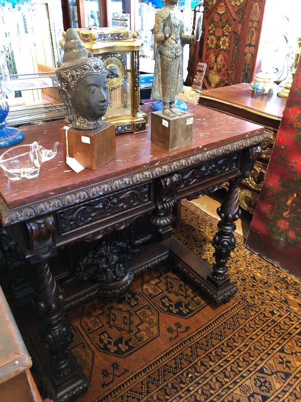 Ornate Carved French Renaissance Style Console Table 19th Century
