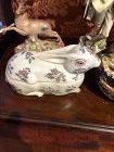 Early 19th Century Carved Faïence Soup Tureen Rabbit 8”x3”