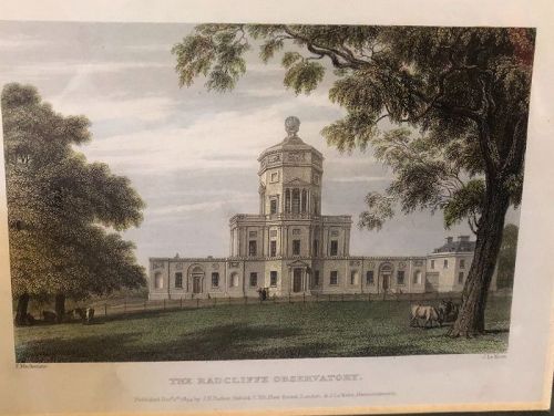 Color Lithograph “The Radcliffe Observatory” 1834 date by J. McKenzie