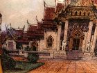 Thailand Palace Watercolor With Gemstones 7x10”