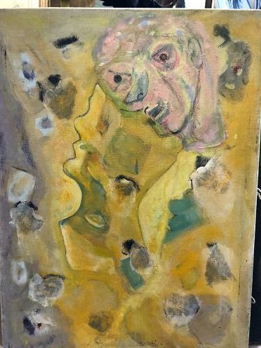 Max Kassler Abstraction Artist, “Yellow Heads” Oil on Canvas 24x18”
