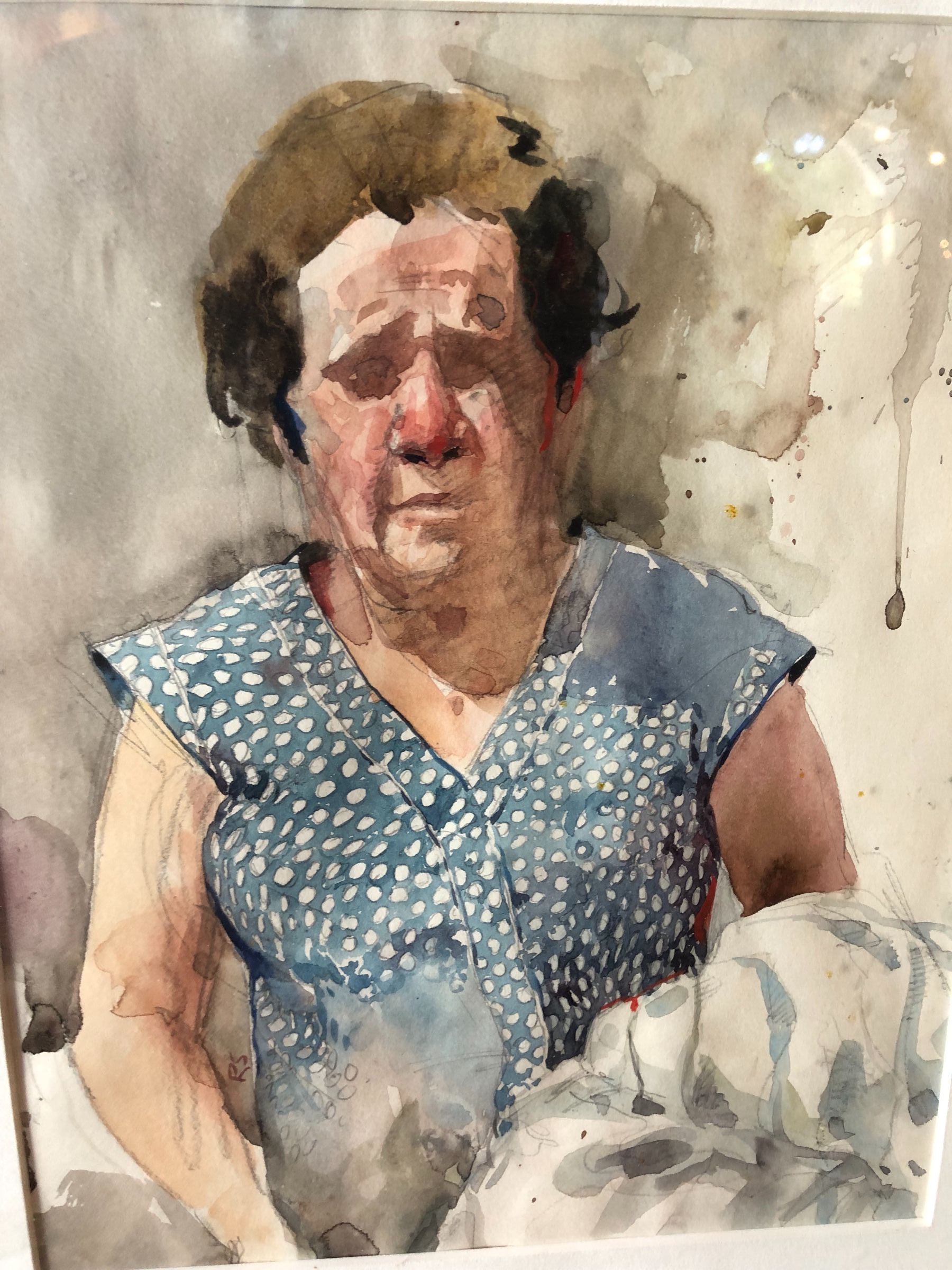 Watercolor Portrait of A Woman By Boston Artist Teacher Richard Sched