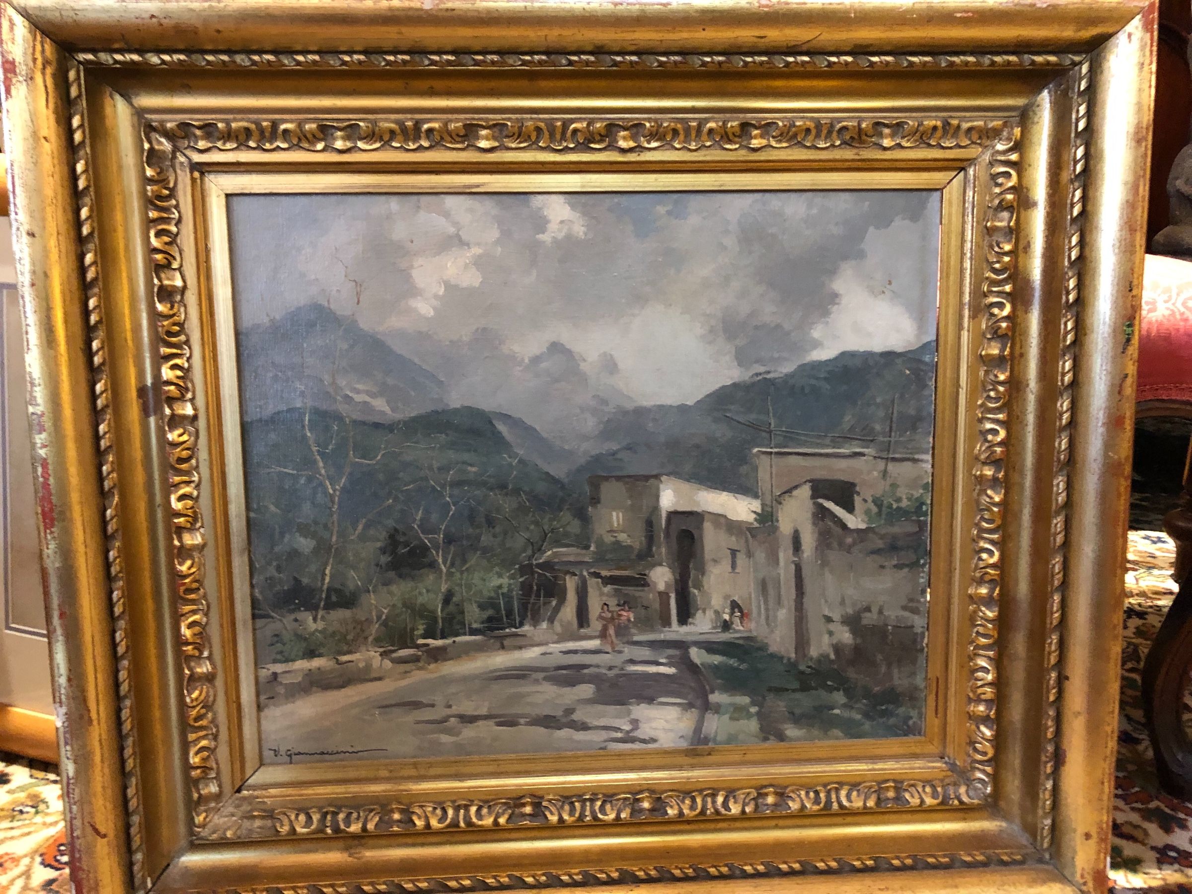 V. Giannaccini Italian 1905-1965 “Arid Landscape” Oil, 25x28”