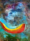 Abstract Modernist Painting By Sharon Pedro 1988 28x19”
