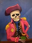 American Master Artist Paco Lane “ Skeleton Pirate” Acrylic 48x36”