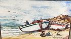 Beach Scene Watercolor Signed N.Gordon 10x14” circa 1920s